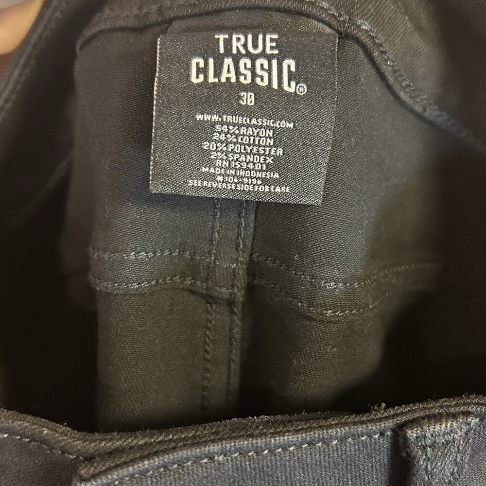 True Classic Men’s Slim Comfort Stretch Jeans Grey Size 30x32